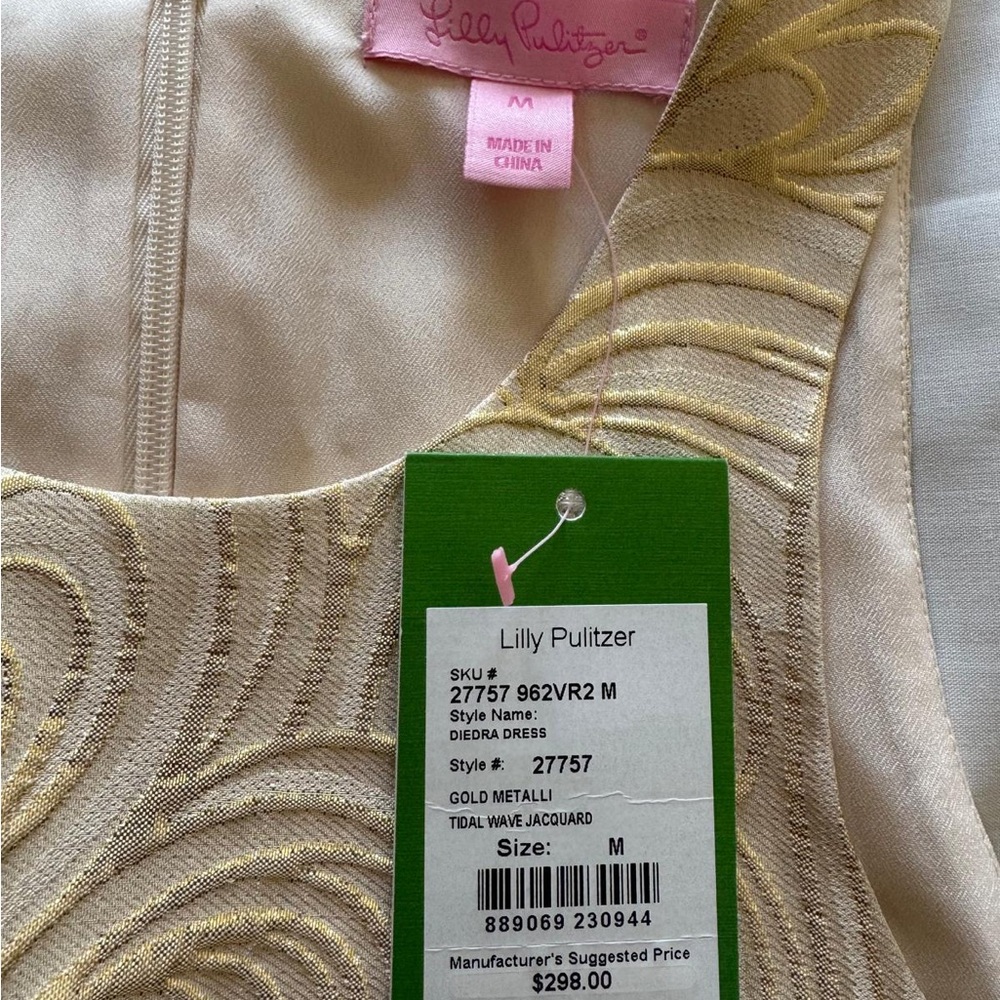 Lilly Pulitzer Gold Metallic Jacquard Dress